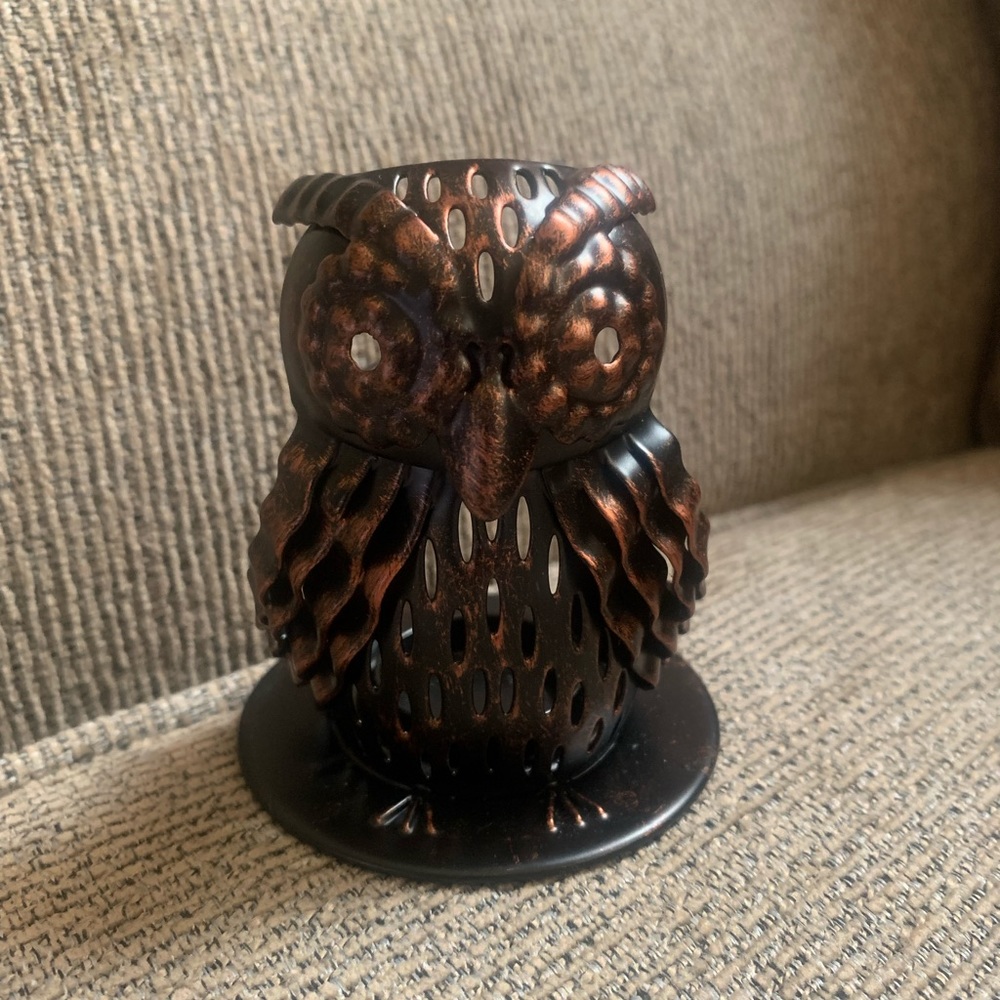 Owl multicolored candle holder